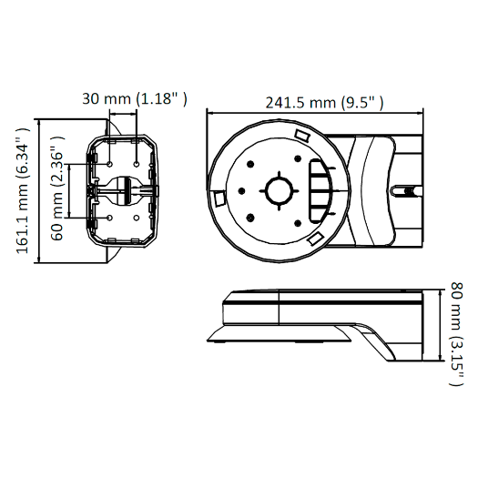 DS-1294ZJ-TRL, zidna konzola, pogodna za PTZ, bijela boja, ojačani materijal s premazom u spreju 