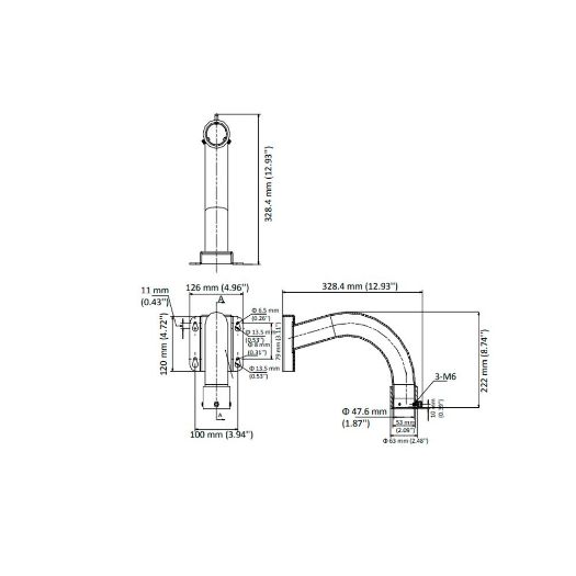 DS-1697ZJ-Y3, Zidni nosač, Pogodno za PTZ kamere, Pogodno za unutarnju/vanjsku upotrebu