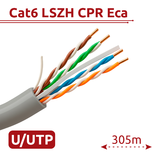 DS-1LN6UEL5/Bijela 305 m, Hikvision UTP kabel kategorije 6, OFC vodič, 99,5 % bakra 