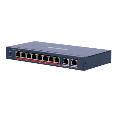 DS-3E0310HP-E, Hikvision PoE switch, 8 priključaka 10/100 Mbps PoE + 2 Gigabit RJ45 