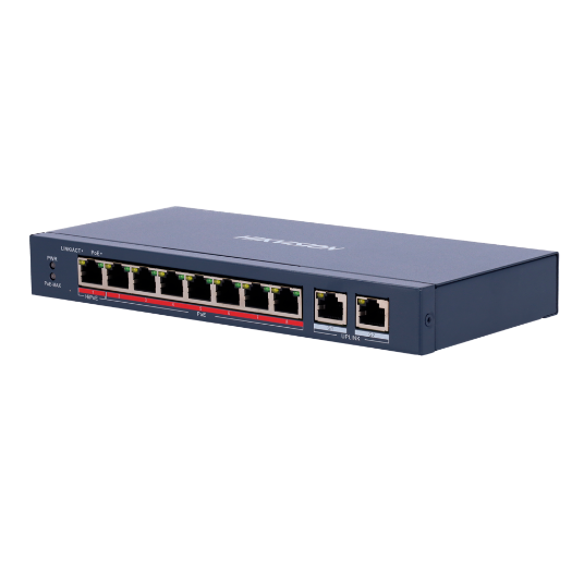DS-3E0310HP-E, Hikvision PoE switch, 8 priključaka 10/100 Mbps PoE + 2 Gigabit RJ45 