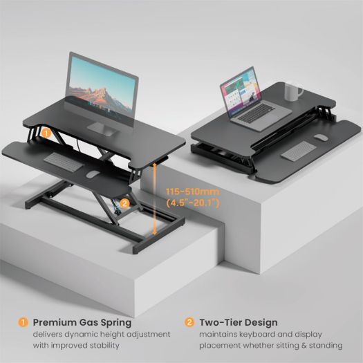 DWS37-01, Sklopiva radna stanica, Maksimalno opterećenje 15 kg, Ručno podešavanje visine