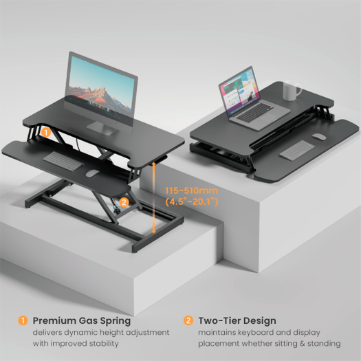 DWS37-01, sklopiva radna stanica, maksimalno opterećenje 15 kg, ručno podešavanje visine