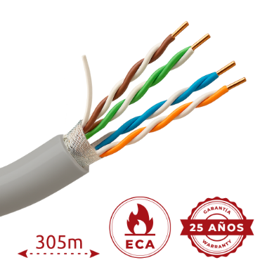 F-UTP5E-305-PVC-Eca, Safire FTP kabel, Kategorija 5E, Kôlac od 305 metara | Promjer 5 mm 