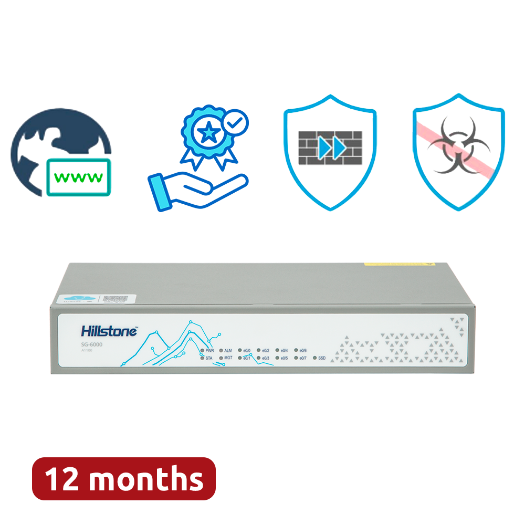 HILL-SG-6000-A1000-HWBDL1-IN12, Hillstone Networks NGFW, hardver + 1 godina usluge Plus 