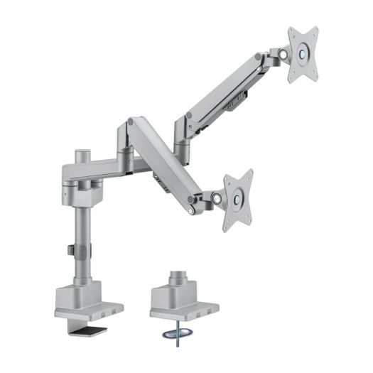 LDT62-C024P-GREY, Podrška za dva monitora, Instalacija na stolu, Maksimalno opterećenje 9 Kg/krak