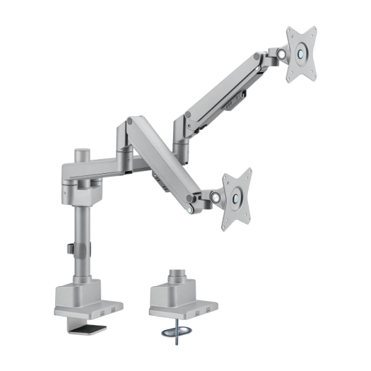 LDT62-C024P-SIVA, Podrška za dva monitora, Montaža na stol, Maksimalno opterećenje 9 kg po ruci 
