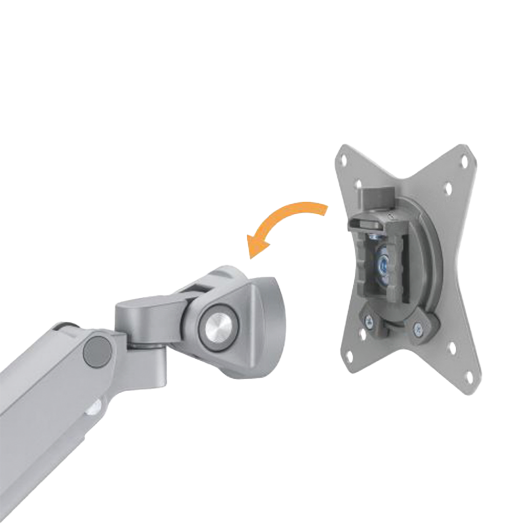 LDT62-C024P-SIVA, Podrška za dva monitora, Montaža na stol, Maksimalno opterećenje 9 kg po ruci 