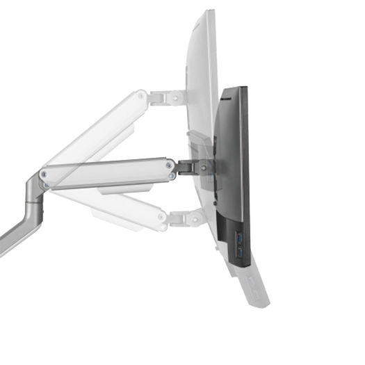 LDT63-C024-SILVER, podpora za dva monitora, montaža na stol, maksimalno opterećenje 9 kg po ruci 