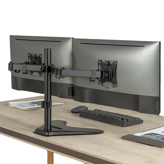 LDT66-T024, stalak za dvostruki monitor, montaža na stol, maksimalno opterećenje 9 kg 
