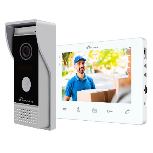 NV-VIDEOINTERCOM-2BASIC, Video, interfonski komplet, Analogna tehnologija, Uključuje ploču i monitor