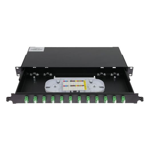 PP-FIBER-12-LC, Optička patch ploča, 12 LC/APC Duplex portova, Pladanj za spajanje (bez pigtaila)