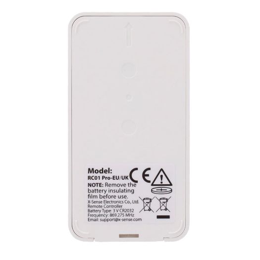 RC01-PRO, Daljinski upravljač za X, SENSE uređaji, Tipka za testiranje i isključivanje zvuka, 15 m maksimalne udaljenosti.