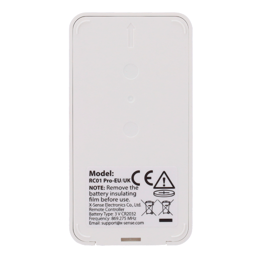 RC01-PRO, daljinski upravljač za X i SENSE uređaje, gumb za testiranje i utišavanje 