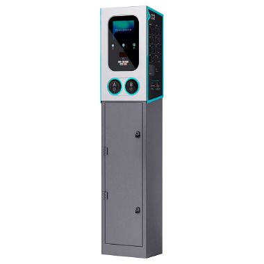 RD-GEMINI-22-M1-P2+RD-GEMINI-POLE, Punjač s dvostrukom utičnicom i postoljem uključen