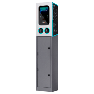 RD-GEMINI-22-M1-P2+RD-GEMINI-POLE, punjač s dvostrukim utičnicama s postoljem uključenim 