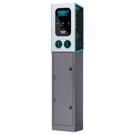 RD-GEMINI-22-M1-P2+RD-GEMINI-POLE, Punjač s dvostrukom utičnicom i postoljem uključen