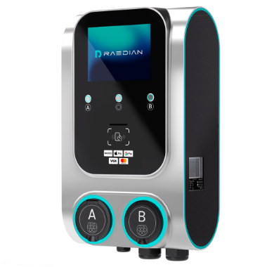 RD-GEMINI-22WD-SS-M1-P2, punjač s dvostrukom utičnicom za električna vozila, snaga 2x22 kW / 32 A / trofazni