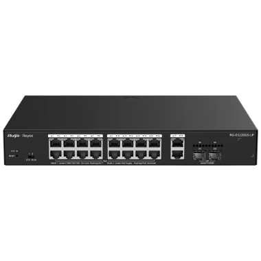 RG-ES220GS-LP, Reyee upravljivi oblak PoE prekidač, 16 PoE 802.3af/at + 2 SFP + 2 uplink RJ45 