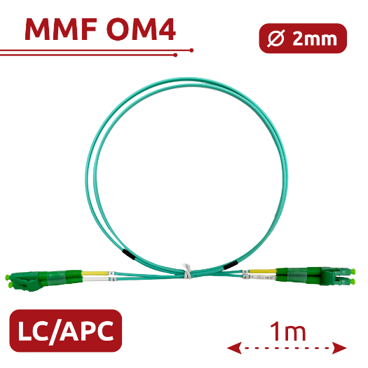 SF-LC-APC-LC-APC-OM4-DX-1M-A, optički kabal za povezivanje, OM4 multimode vlakno 
