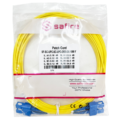 SF-SC-UPC-SC-UPC-OS2-DX-10M-Y, optički kabelski spoj, jednomodni OS2 vlakno 