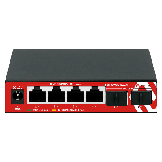 SF-SW06-2AZXF, 2,5Gbps višegigabitni prekidač, 4 porta + 2 SFP 10G uplink porta  