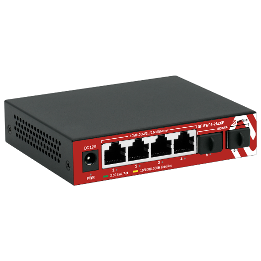 SF-SW06-2AZXF, 2,5Gbps višegigabitni prekidač, 4 porta + 2 SFP 10G uplink porta  