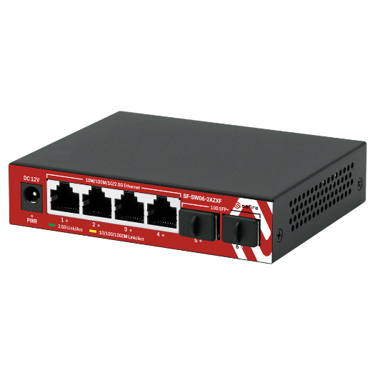 SF-SW06-2AZXF, 2,5Gbps višegigabitni prekidač, 4 porta + 2 SFP 10G uplink porta  