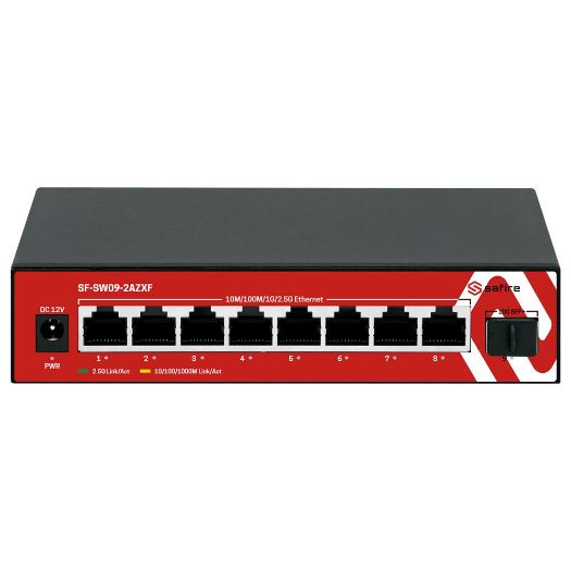 SF-SW09-2AZXF, Višegigabitni prekidač 2, 5Gbps, 8 portova + 1 Uplink SFP 10G, Brzina porta 2, 5/1Gbps