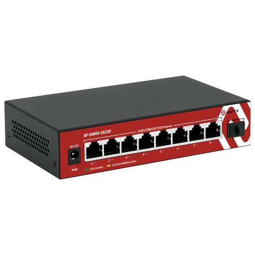SF-SW09-2AZXF, 2,5Gbps višegigabitni prekidač, 8 priključaka + 1 SFP 10G uplink  