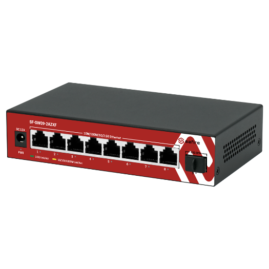 SF-SW09-2AZXF, 2,5Gbps višegigabitni prekidač, 8 priključaka + 1 SFP 10G uplink  