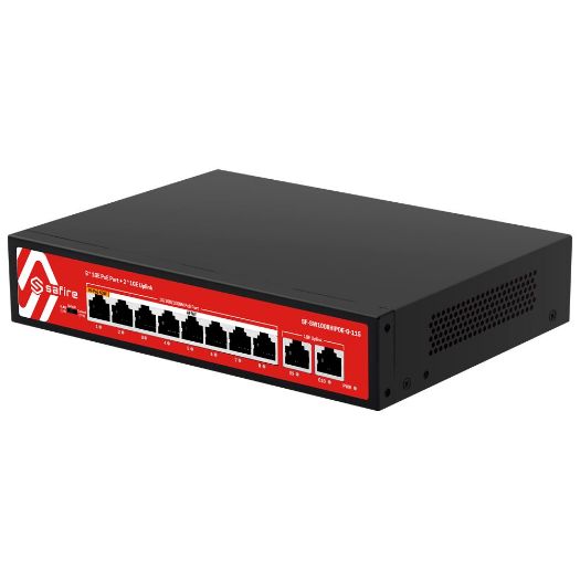 SF-SW1008HIPOE-G-115, Safire Switch Hi, PoE, 8 PoE port(ovi) + 2 gore, priključak(ovi) za povezivanje