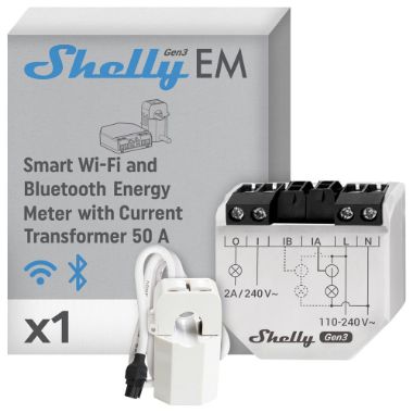 SH-EM-GEN3-50A, Shelly EM Gen3 + 50A, WiFi 2,4 GHz IEEE802.11 b/g/n, Mjerač potrošnje