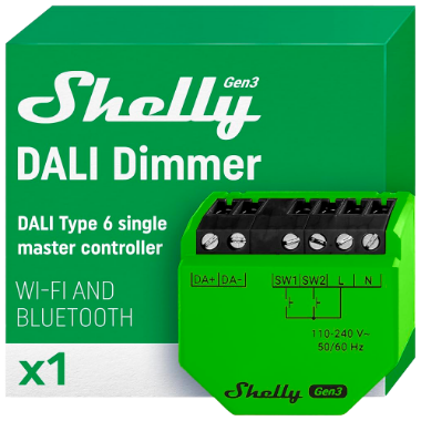 SH-DALI-DIMMER-GEN3, Shelly DALI Dimmer Gen3, WiFi 2,4 GHz IEEE802.11 b/g/n 