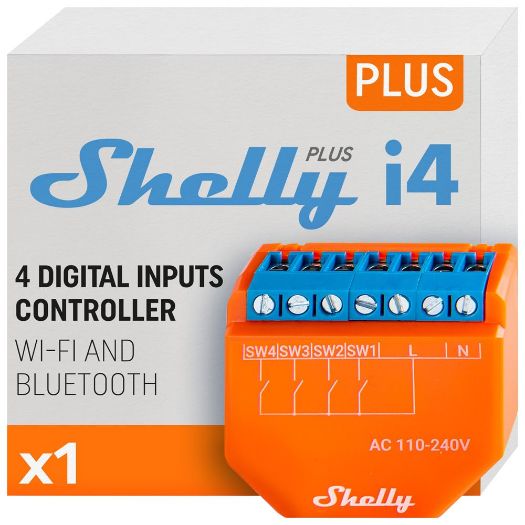 SH-PLUS-I4, Shelly Plus I4, WiFi 2.4 GHz IEEE802.11 b/g/n / Bluetooth, Inteligentni prekidač