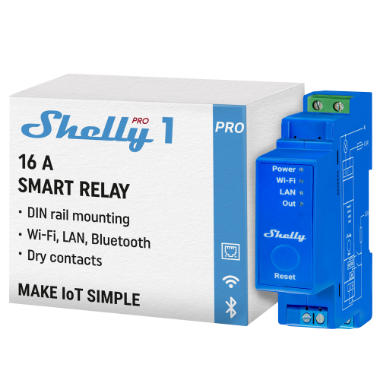 SH-PRO-1, Shelly Pro 1, WiFi 2,4 GHz IEEE802.11 b/g/n / Bluetooth, inteligentni prekidač za DIN šinu 
