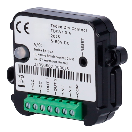 TEDEE-DRYCONTACT, dodatak za ulazno-izlazni modul, Bluetooth komunikacija 