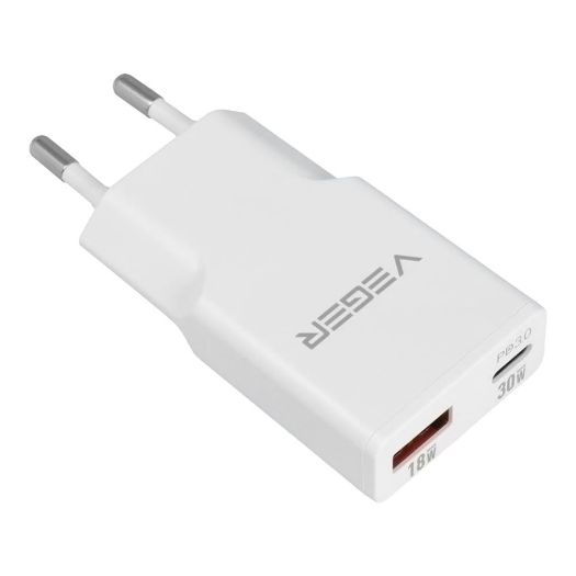 VG-30W1A1C, CESTE, USB punjač QC3.0 / PD3.0, Snaga 30W, Učitava 2 uređaja istovremeno