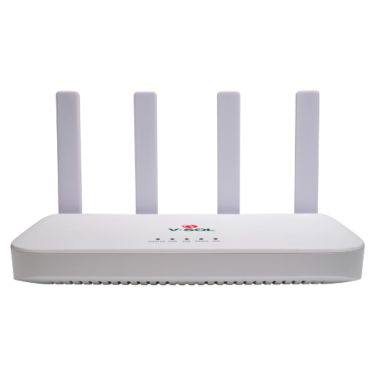 VSOL-HG3110AX-XGS, V, SOL ruter ONT Wi-Fi 6, 1× PON, 1× LAN RJ45 2.5GE, 3× LAN RJ45 GE, 1× RJ11  