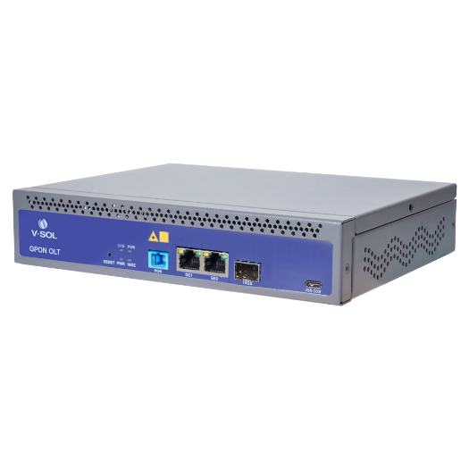 VSOL-V1600GS-F, V, SOL Single Pon Gpon OLT, 2 RJ45 priključka 10/100/1000 Mbps + 1 1/10 Gigabit SFP+ priključak 