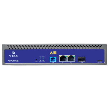 VSOL-V1600GS-F, V, SOL Single Pon Gpon OLT, 2 RJ45 priključka 10/100/1000 Mbps + 1 1/10 Gigabit SFP+ priključak 