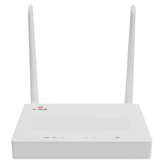VSOL-V2804AC-A, V, SOL Router ONT Wi-Fi 5 AC1200, 1× PON, 4× LAN RJ45 10/100/1000 Mbps, 1× USB 3.0 