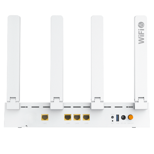 VSOL-V2804AX30-A, V, SOL ruter ONT Wi-Fi 6 AX3000, 1× PON, 4× LAN RJ45 10/100/1000 Mbps, 1× USB 3.0 