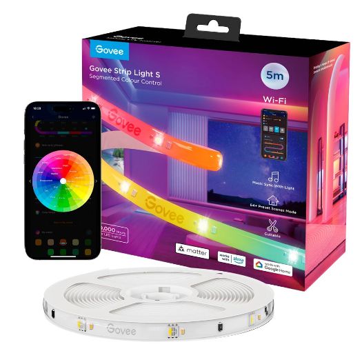 GV-STRIP-H612A-5M-RGBIC-MATTER, Pametna LED traka 5 m, Wi, Budi 2.4 GHz + Bluetooth