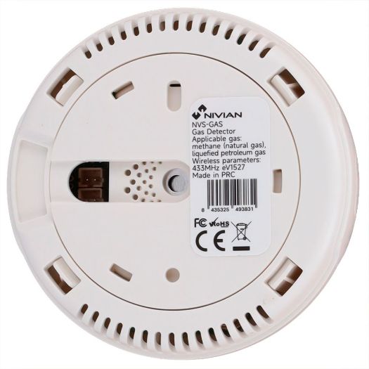 NVS-GAS, Nivian Smart, Senzor curenja plina, USB napajanje, C, Svjetlo upozorenja / Sirena &>70dB