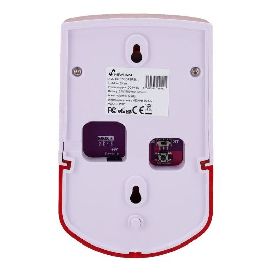 NVS-OUTDOORSIREN, Nivian Smart, Sirena na otvorenom, Rezervna baterija