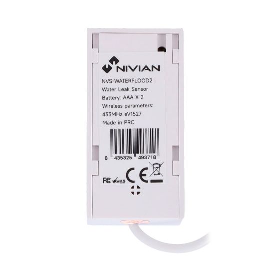NVS-WATERFLOOD2, Nivian Smart, Detektor poplave, LED indikator, Bežično 433 MHz