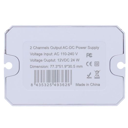 PD-24-12, Preklopno napajanje, AC ulaz 100V ~ 240V, Izlaz 2 kanala