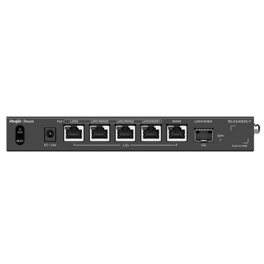 RG-EG406XS-P, Reyee Router Cloud, 5 RJ45 2.5G (4 PoE+ portova) + 1 SFP+ 10 gigabita