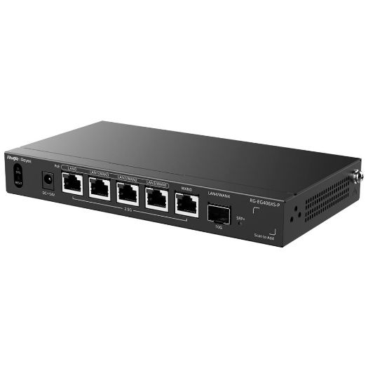 RG-EG406XS-P, Reyee Router Cloud, 5 RJ45 2.5G (4 PoE+ portova) + 1 SFP+ 10 gigabita